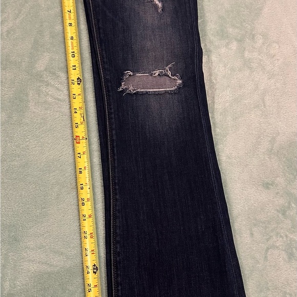 Express Dark Blue Distressed Boot cut Jeans - Picture 13 of 16